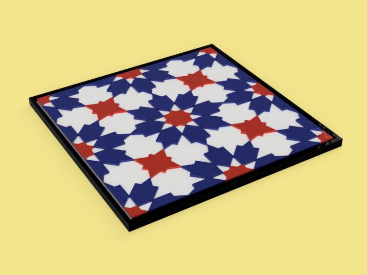 Peranakan Tile Coaster render