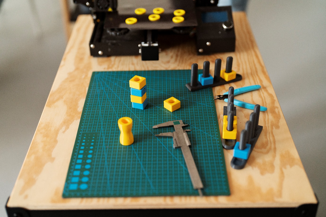 3d printed parts with measurement and quality control tools